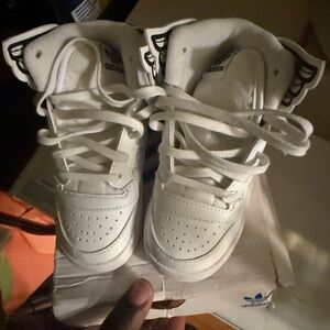 Adidas Kids White Sneakers with Wing Detail